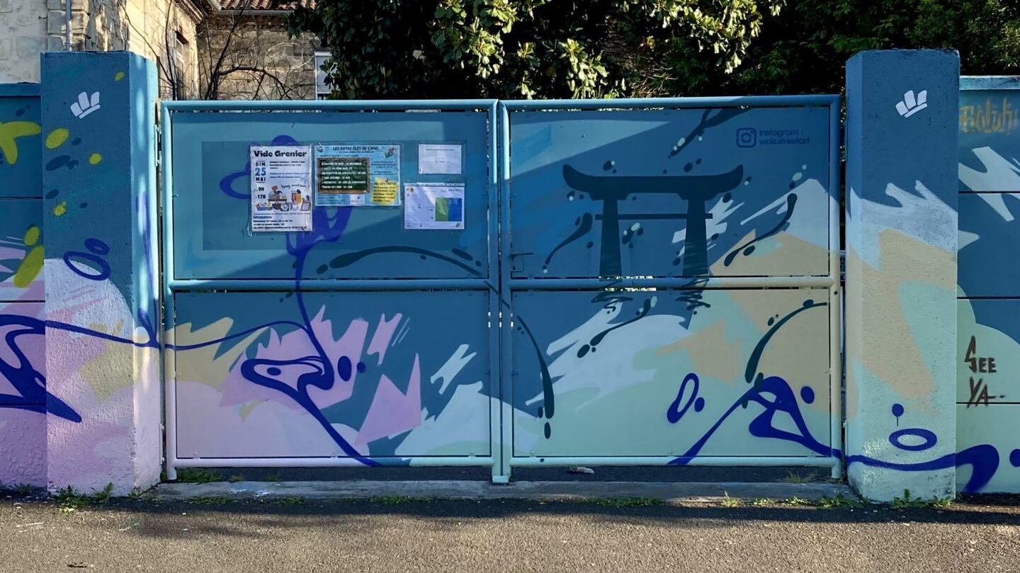 Portail école décor graffiti abstrait couleurs MEL20 Pops Cenon